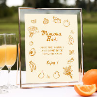 Orange Hand Drawn Mimosa Bar