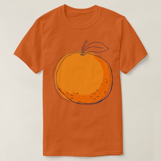 Orange Hand Drawn T-Shirt (Design vorne)