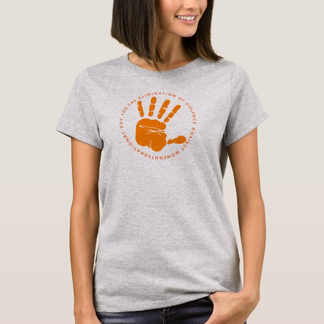 Orange Hand Ende der Gewalt T-Shirt (Vorderseite)