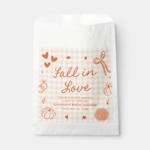 Orange Handgezeichnete Fall in Love Brautparty Geschenktütchen