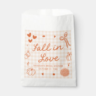 Orange Handgezeichnete Fall in Love Brautparty Geschenktütchen