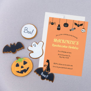 Orange Hangween Halloween Spooktacular Geburtstag Einladung