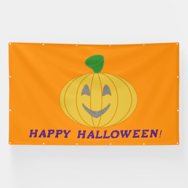 Orange Happy Halloween Banner (Horizontal)