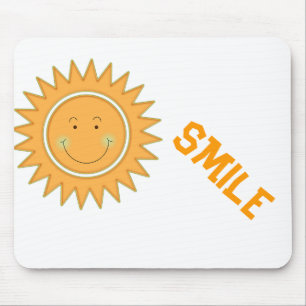Orange Happy Sun Mousepad