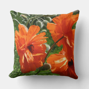 Orange Harvest Moon Oriental Poppies Kissen