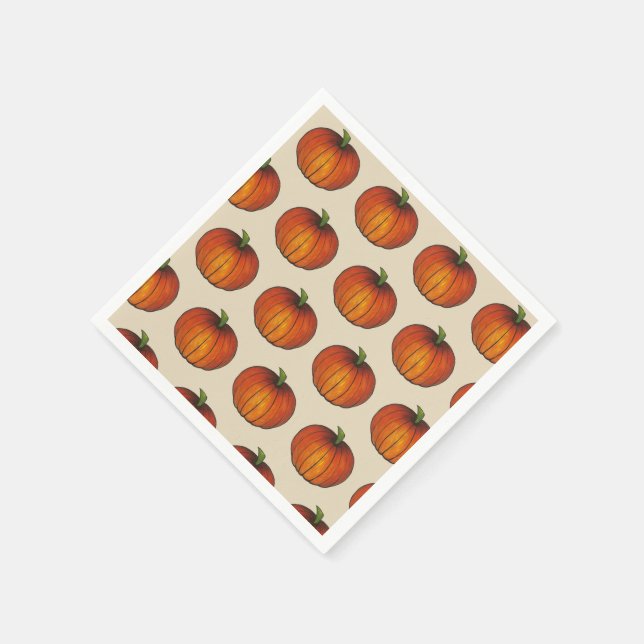 Orange Harvest Pumpkin Halloween Erntedank Fall Serviette (Ecke)