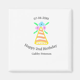 Orange hat 2. Geburtstagskinder retrurieren blumen Magnet