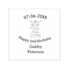 Orange hat 2. Geburtstagskinder retrurieren blumen Permastempel