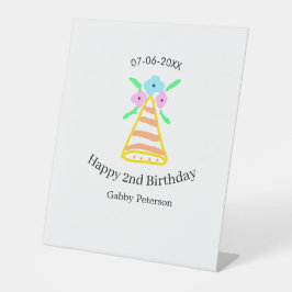 Orange hat 2. Geburtstagskinder retrurieren blumen Sockelschild