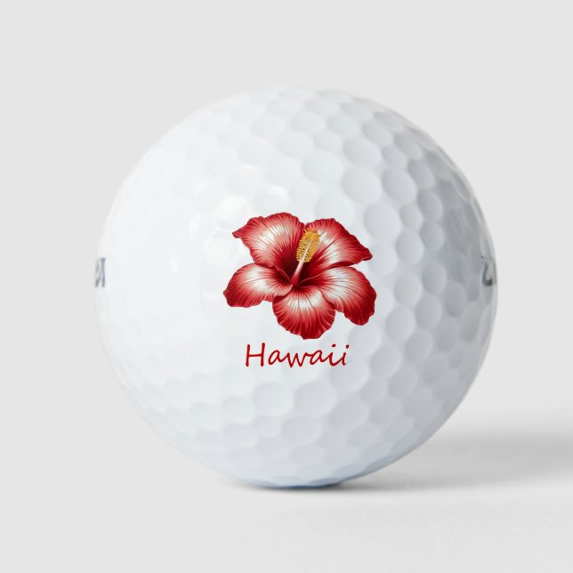 Orange hawaii Hibiskus Golfball (Vorderseite)