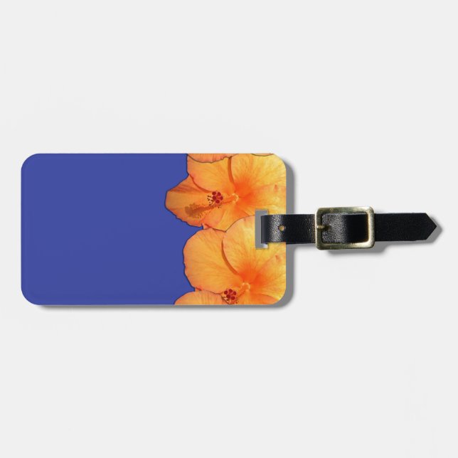 Orange Hawaiian Hibiskus Blume Gepäckanhänger (Vorderseite horizontal)