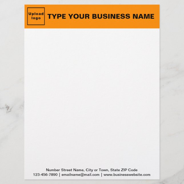 Orange Header and Black Text Footer for Business Briefbogen (Vorderseite)