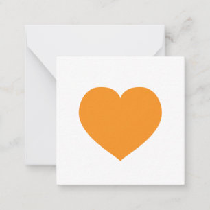 Orange Heart Moderne Liebe Note Summer Fall Mitteilungskarte