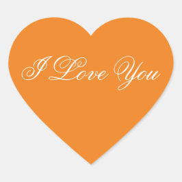 Orange Heart Sticker - I Liebe You