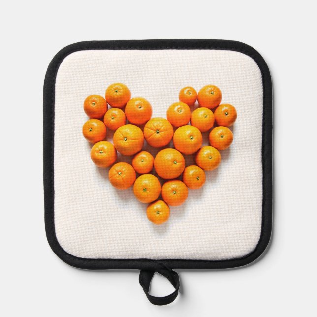 Orange Heart Topflappen (Vorderseite)