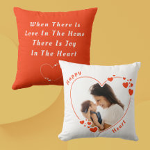 Orange Hearts Custom Foto Throw Pillow