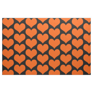 Orange Hearts Fabric Stoff