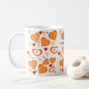 Orange Hearts Tasse