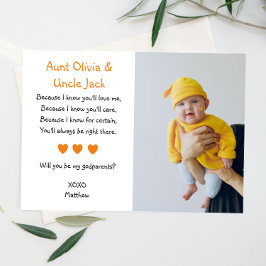 Orange Hearts wirst du meine Eltern mit Foto sein Einladung