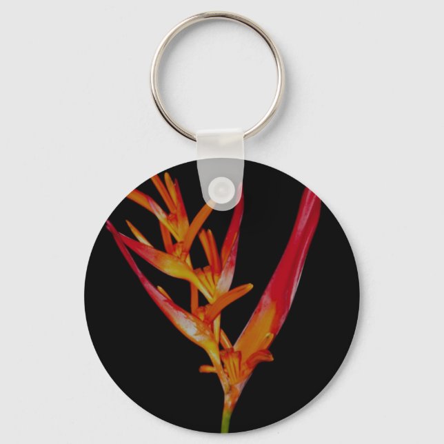 Orange Heliconia Schlüsselanhänger (Vorderseite)