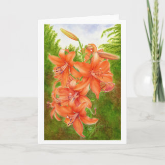 Orange Helligkeits-Aquarellkunst-Grußkarte Karte