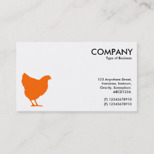 Orange Hen Symbol - weiß Visitenkarte
