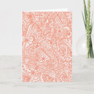 Orange Henna Greeting Card Karte