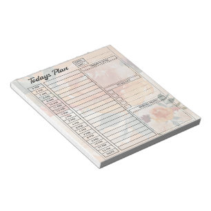 Orange Herbst-Aquarell-Blumentag-Plan Notizblock