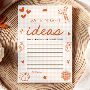 Orange Herbst-Date-Night-Ideen Brautparty-Spiel Einladung