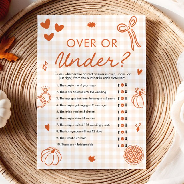 Orange Herbst Handgezeichnete Brautparty Über oder Einladung (Orange Fall Hand Drawn Bridal Shower Over or Under)