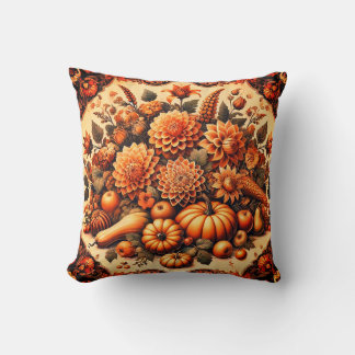 Orange Herbst Herbst Florals Rustikales Bauernhaus Kissen