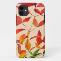 Orange Herbst hinterlässt originale Aquarellkunst