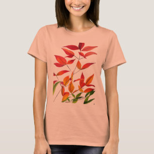 Orange Herbst hinterlässt originale Aquarellkunst T-Shirt