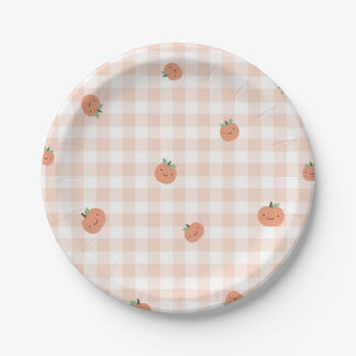 Orange Herbst-Papierteller - Herbst-Tischwäsche Pappteller