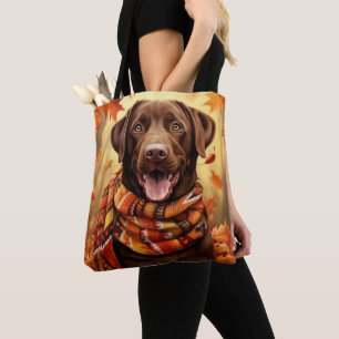 ORANGE HERBSTLAUBS CHOCOLATE LABRADOR RETRIEVER
