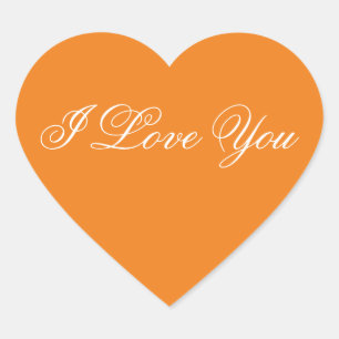 Orange Herz-Aufkleber - i-Liebe Sie