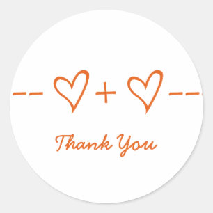 Orange Herz Gleichung Danke Stickers