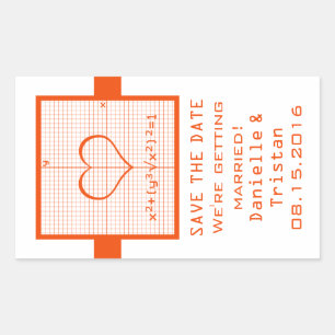 Orange Herz Mathe Grafik Termin retten Aufkleber