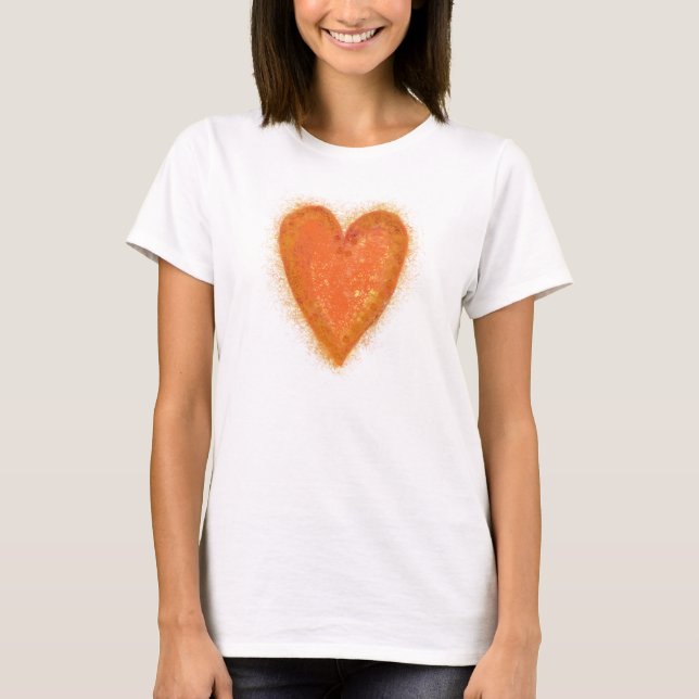 Orange Herz T-Shirt (Vorderseite)