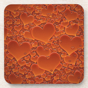 Orange Herzen Untersetzer