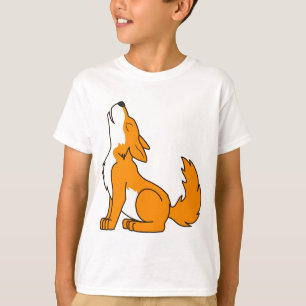 Orange heulender Wolf-Welpe T-Shirt