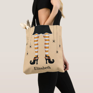 Orange Hexenbeine und Spinnen mit Namen Halloween