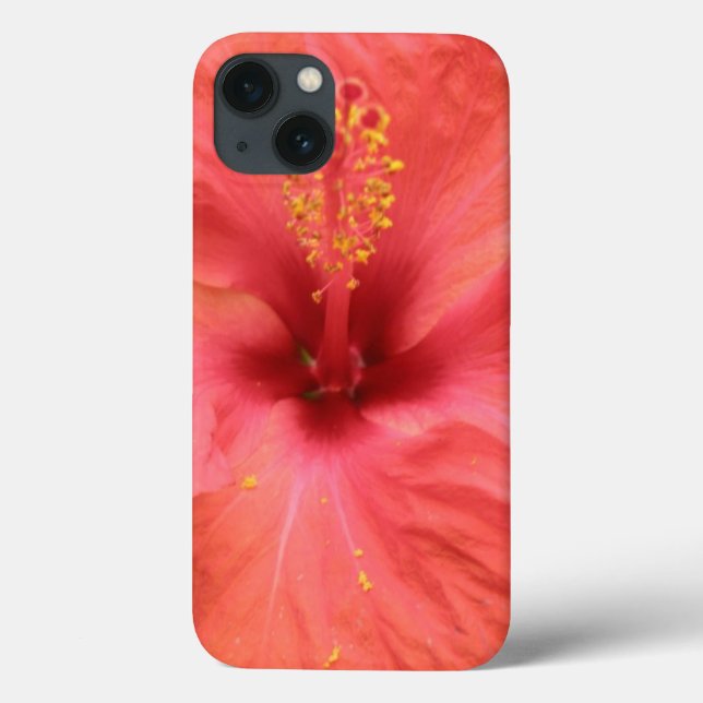 Orange Hibisken Blume Macro iPad Case (Rückseite)
