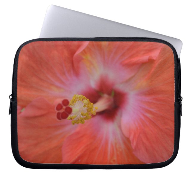 Orange Hibisken Notebook-Bag Laptopschutzhülle (Vorderseite)