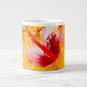 Orange Hibisken Side View Jumbo-Tasse