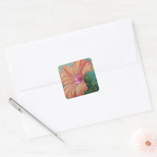 Orange Hibisken Stickers