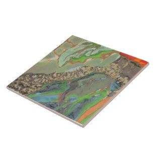 Orange Hibiskus 9 von 12 Fliese