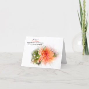 Orange Hibiskus Beileid Vielen Dank Dankeskarte