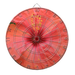 Orange Hibiskus Blume Macro Dart Board Dartscheibe