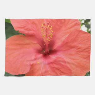 Orange Hibiskus Blume Makro Küchentuch